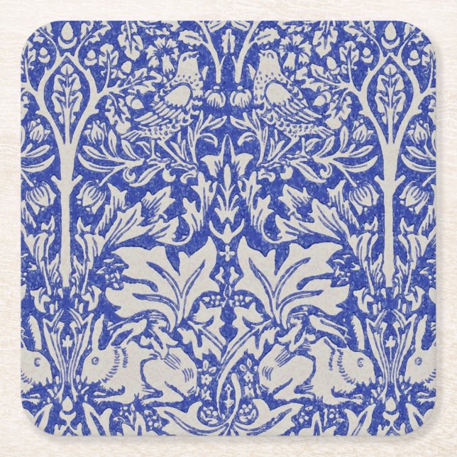 Dove och kanin, William Morris Underlägg Papper Kvadrat (Framsidan)