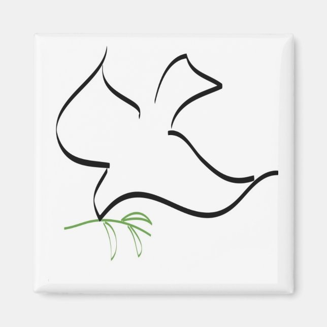 Dove och Olive Gren Image Magnet (Framsidan)