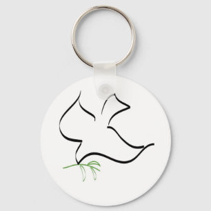 Dove och Olive Gren Image Nyckelring