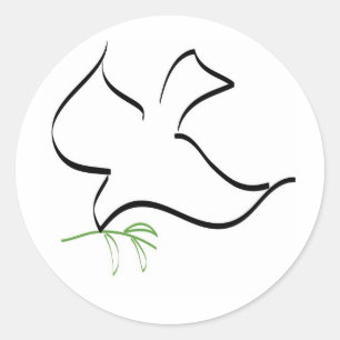 Dove och Olive Gren Image Runt Klistermärke