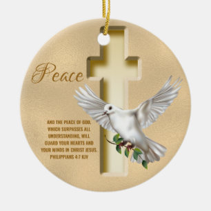 Dove of Peace Personlig Scripture Verse Julgransprydnad Keramik