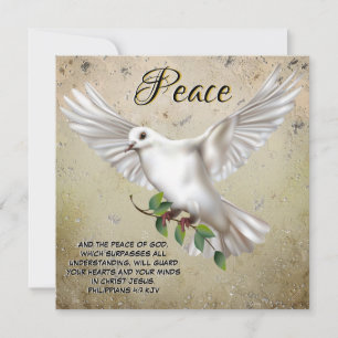 Dove of Peace Personlig Scripture Verse Kort