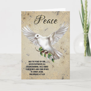 Dove of Peace Personlig Scripture Verse Kort