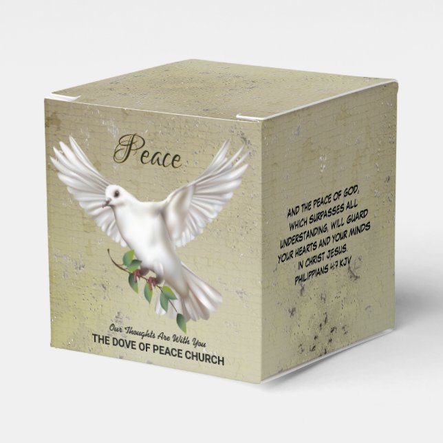 Dove of Peace Personlig Scripture Verse Presentaskar (Framsidan Sidan)