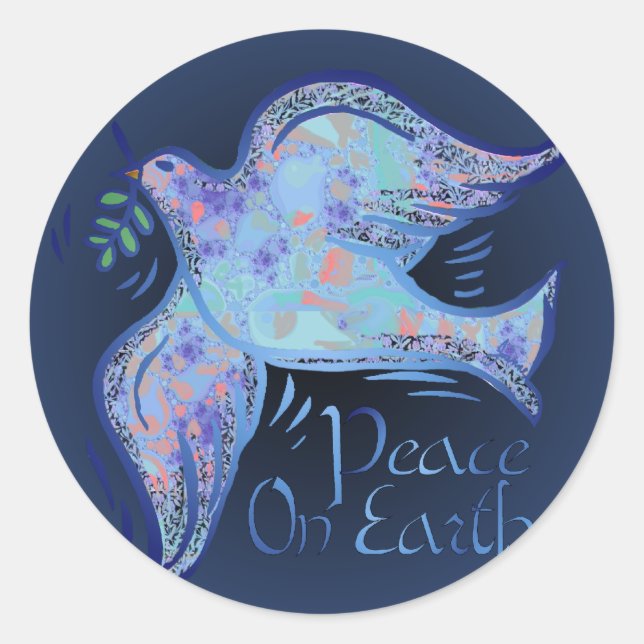 Dove of Peace Sticker Runt Klistermärke (Framsida)