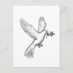 Dove Olive Löv Tattoo Vykort