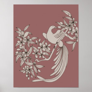 Dove på Gren Bird Motif Art Poster