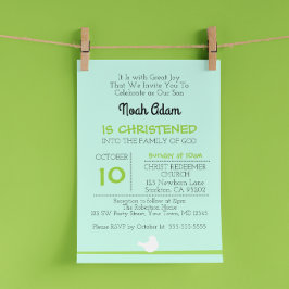 Dove på Gren Blue Christening-inbjudan Inbjudningar