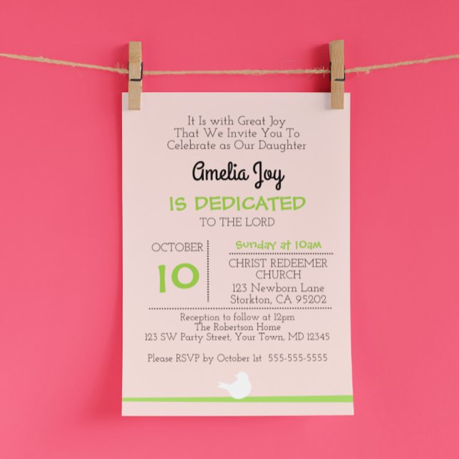 Dove på inbjudan till Rosa Dedication i Gren (Skapare uppladdad)