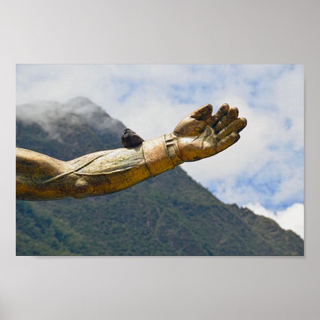 Dove, Pachacuti Statue Arm, Aguas Calientes, Per Poster (Framsidan)