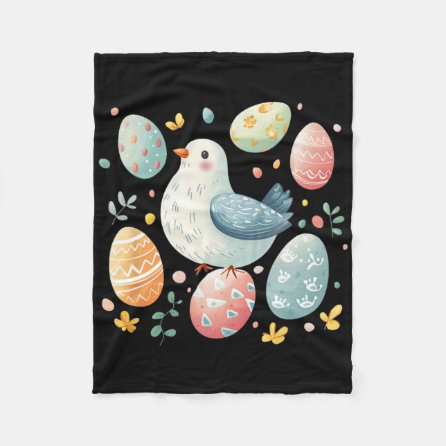 Dove Påsk med Påskägg; Stil enkelt Cute Ea Fleecefilt (Framsidan)