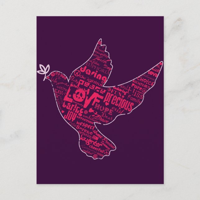 Dove Peace Collage Vykort (Framsida)