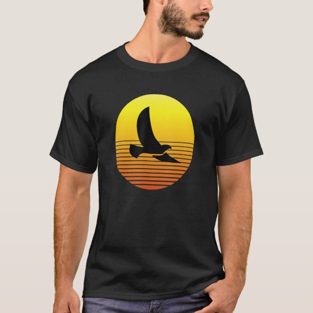 Dove Pigeon Bird Silhouette vid Sunset Wildlife Na T Shirt (Framsida)