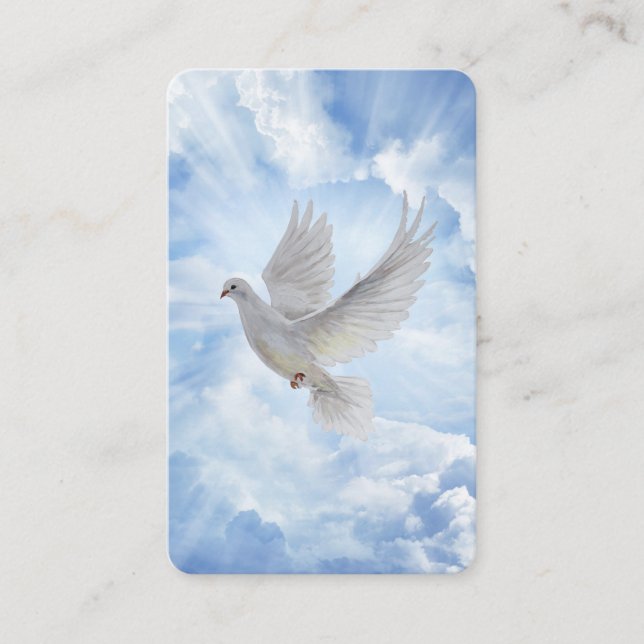 Dove Prayer Card - efter glöd Visitkort (Framsida)