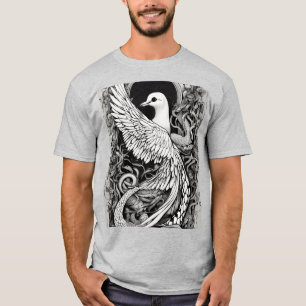 Dove & Serpent Hål Tattoo T-Shirt - Symbolic Blac