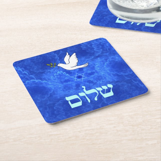 Dove - Shalom Underlägg Papper Kvadrat (Vinklad)