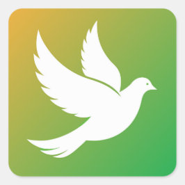 Dove Silhouette Fyrkantigt Klistermärke
