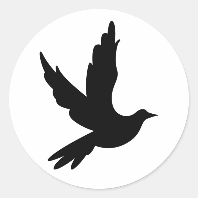 Dove Silhouette Sticker Runt Klistermärke (Framsida)