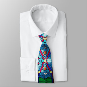 Dove Stainglass Neck Tie Slips