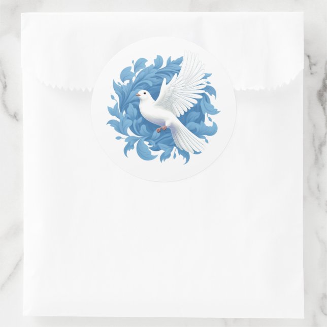 Dove Sticker Runt Klistermärke (Väska)