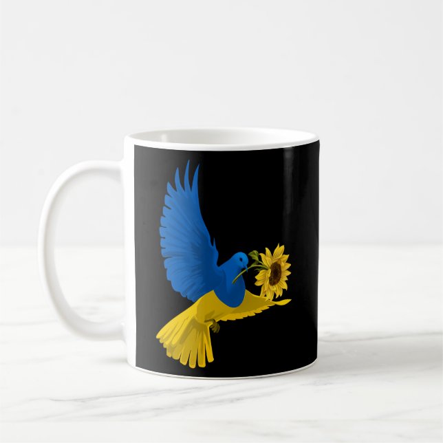 Dove Ukraina Solrosolja, ukrainsk rocka för Ukrain Kaffemugg (Vänster)