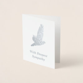Dove under flygning - Elegant Silver Sympathy Moti Folierat Kort