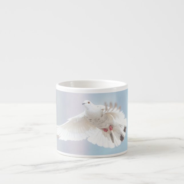 Dove White Feather Flies Bird Photography Espressomugg (Framsidan)