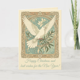 Dove With Olive Branch Christmas Helgkort