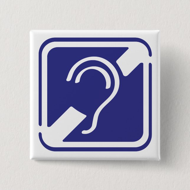 Doven, slechthorend, doofheid, gehoorverlies teken knapp (Framsida)