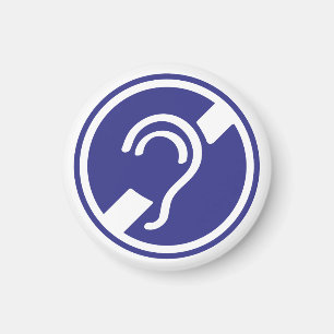 Doven, slechthorend, doofheid, gehoorverlies teken magnet