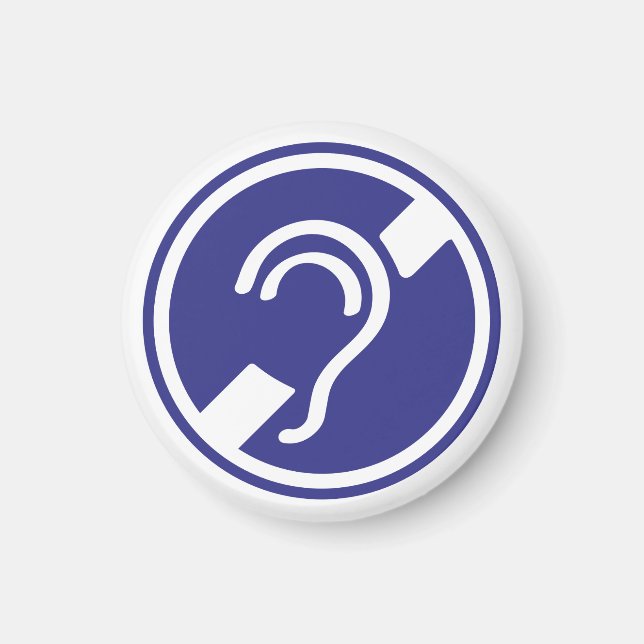 Doven, slechthorend, doofheid, gehoorverlies teken magnet (Framsidan)
