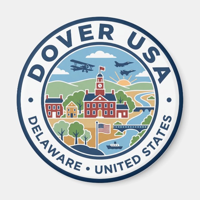 Dover, Delaware, USA Delaware Magnet (Framsidan)