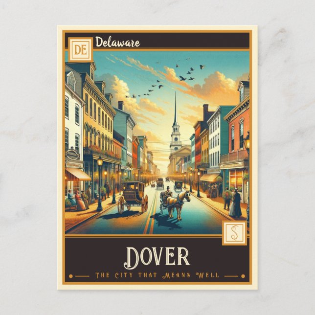 Dover, Delaware | VINTAGE Vykort (Framsida)