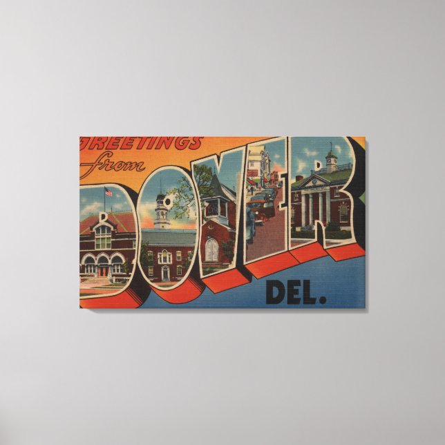 Dover, DelawareLarge Brev ScenesDover, DE Canvastryck (Framsida)