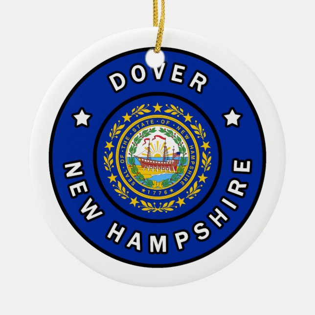Dover New Hampshire Julgransprydnad Keramik (Framsidan)
