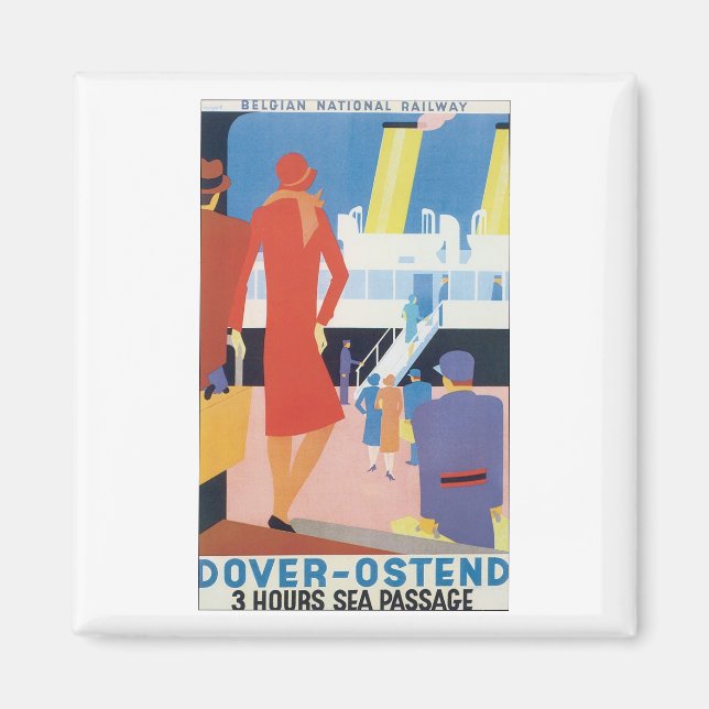 Dover Ostend Belgium Railway Magnet (Framsidan)