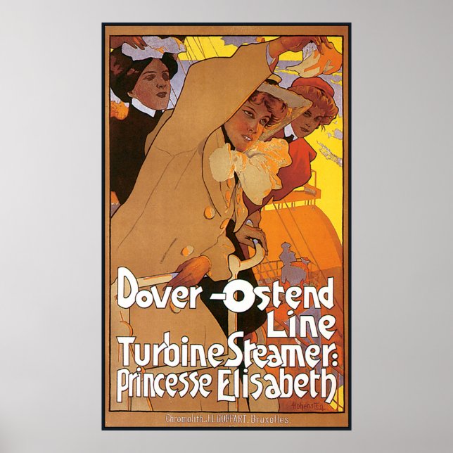 Dover Ostend Steamship Line Poster (Framsidan)