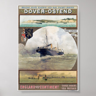 Dover-Ostend Vintage affisch 1910-talet