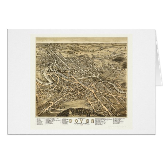 Dover panorama- karta för NH - 1877 Hälsningskort (Framsidan Horizontal)