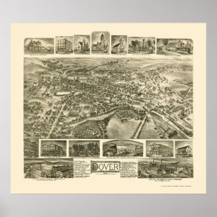 Dover panorama- karta för NJ - 1903 Poster