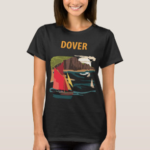 Dover Vita Klippor Kust Retro Resa T-Shirt