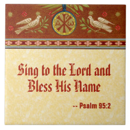 Doves and Medallion after St. Cecilia (SNV 36) Kakelplatta