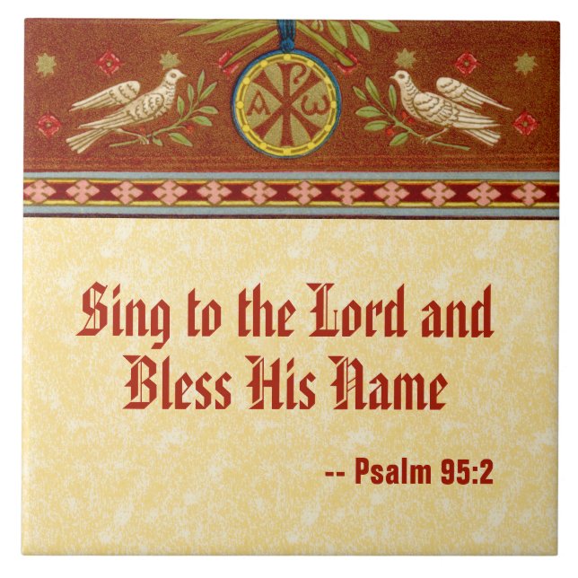 Doves and Medallion after St. Cecilia (SNV 36) Kakelplatta (Framsidan)