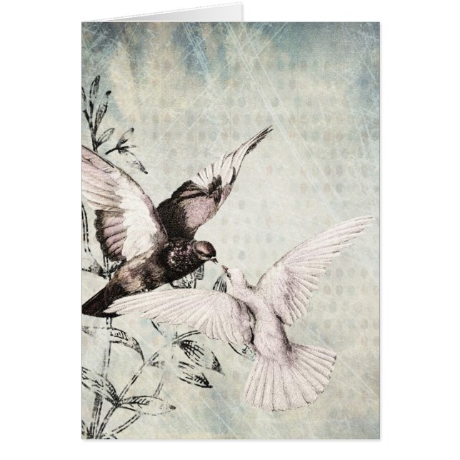 Doves Bröllop Gratulerarare Hälsningskort (Framsidan)