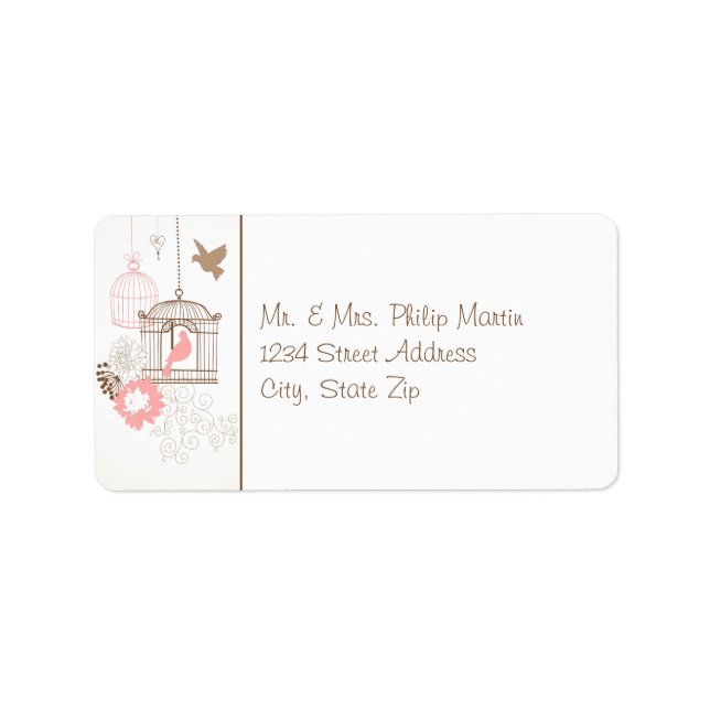 Doves & Cages - adressetiketter (Framsidan)