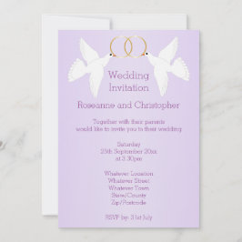 Doves Design Lilac Färgad Bröllop Inbjudningar