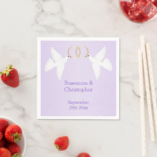 Doves Design Lilac Färgad Bröllop Pappersservett