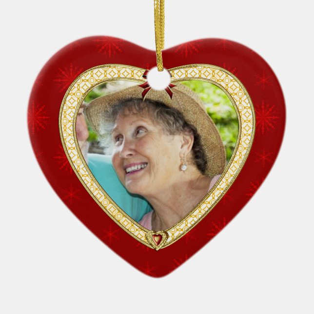 Doves Memorial Heart Anpassningsbar Photo Ornament (Framsidan)