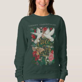 Doves peace on Earth blommigt grönt T Shirt