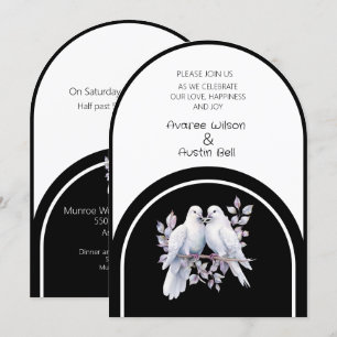 Doves Ringar Black and White Arched Inbjudningar